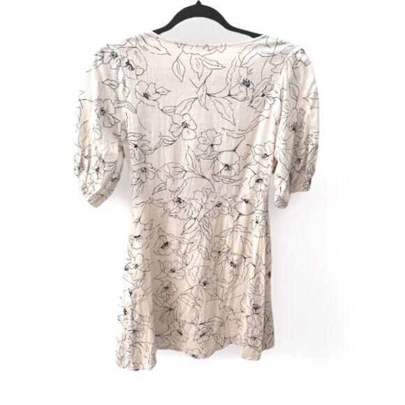 LUSH Puff Sleeve Floral Babydoll Dress Sz Small Sweetheart Button Front Milkmaid - Picture 9 of 13